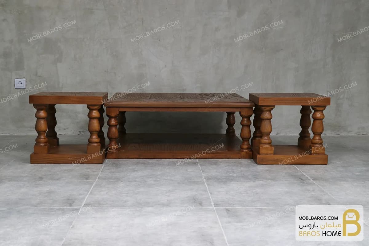 میز جلومبلی و عسلی پایه ستونی