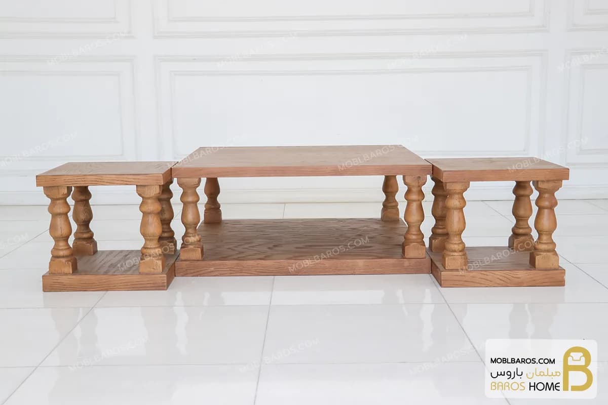 میز جلومبلی و عسلی پایه ستونی — تصویر ۲