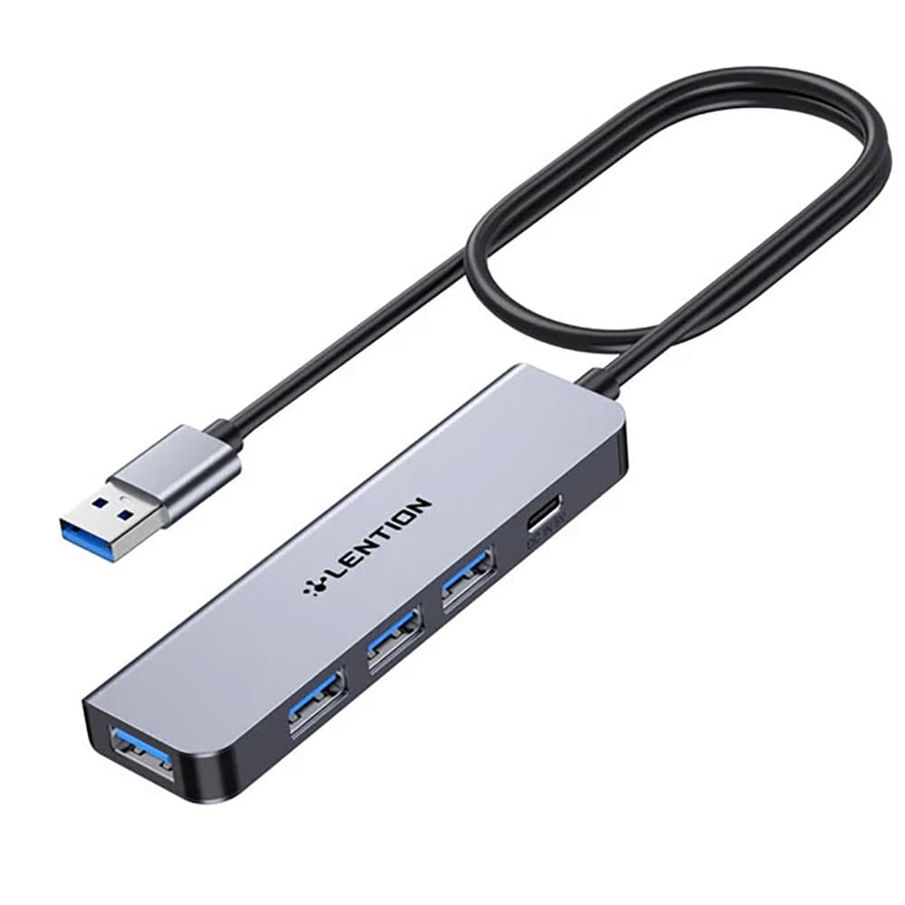 هاب 5 پورت USB-A لنشن LENTION H32 Gray
