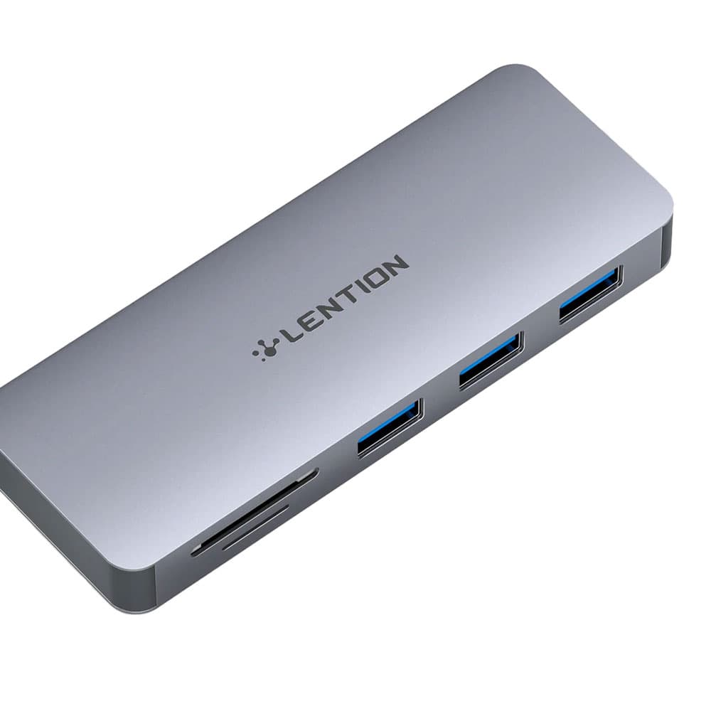 هاب 5 پورت USB-C لنشن LENTION H15 Gray — تصویر ۲