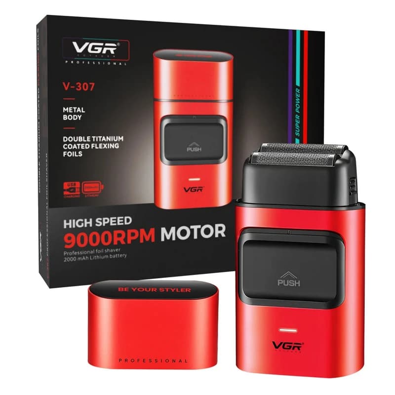 ریش‌تراش فویلی شارژی VGR مدل V-307 | موتور ۹۰۰۰ دور