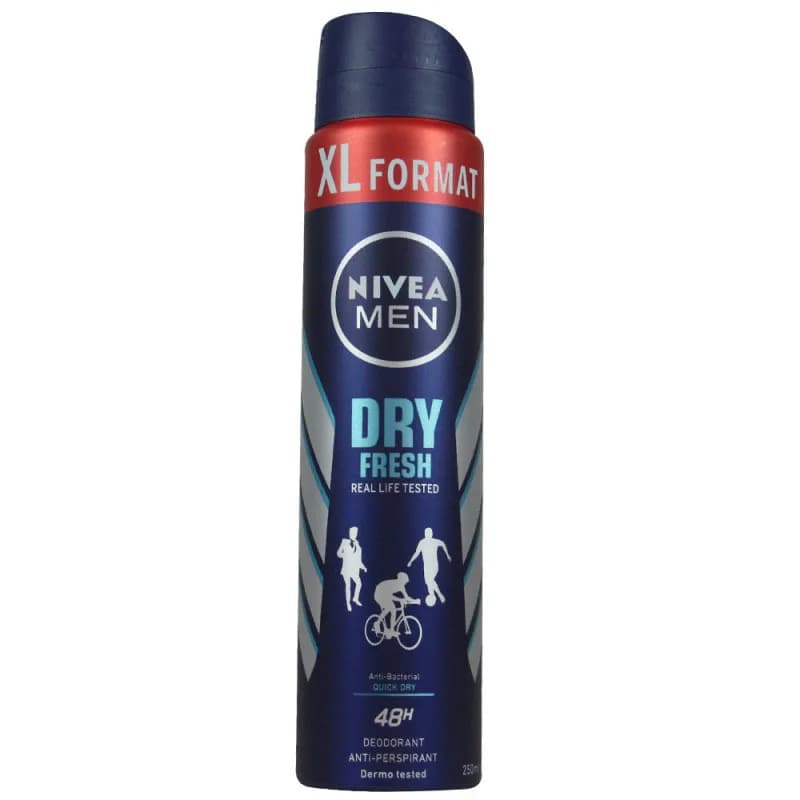 اسپری ضد تعریق مردانه نیوآ Nivea مدل Dry Fresh رایحه ماندگار حجم 250 میل — تصویر ۲
