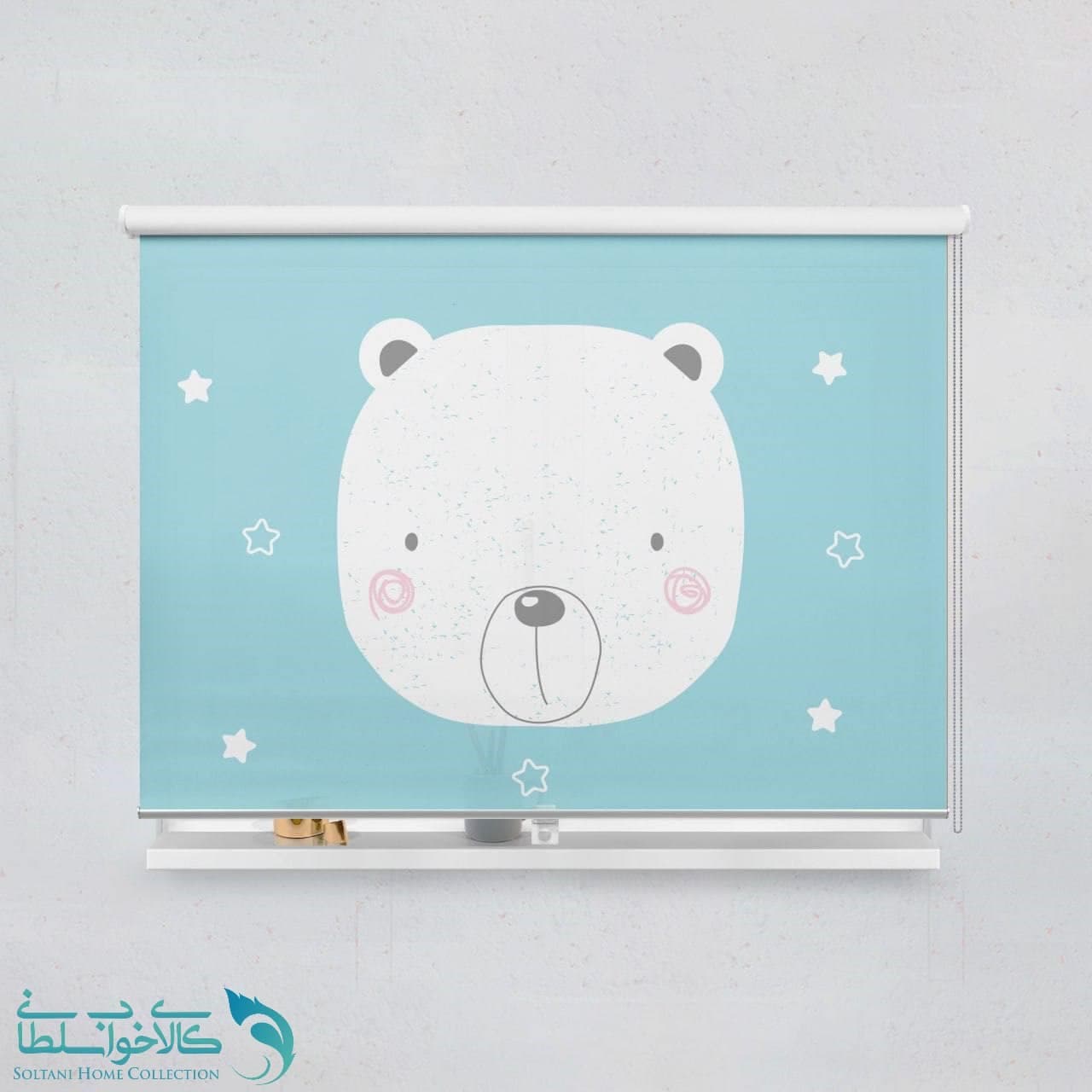 پرده شید اتاق کودک طرح خرس قطبی کد A3789