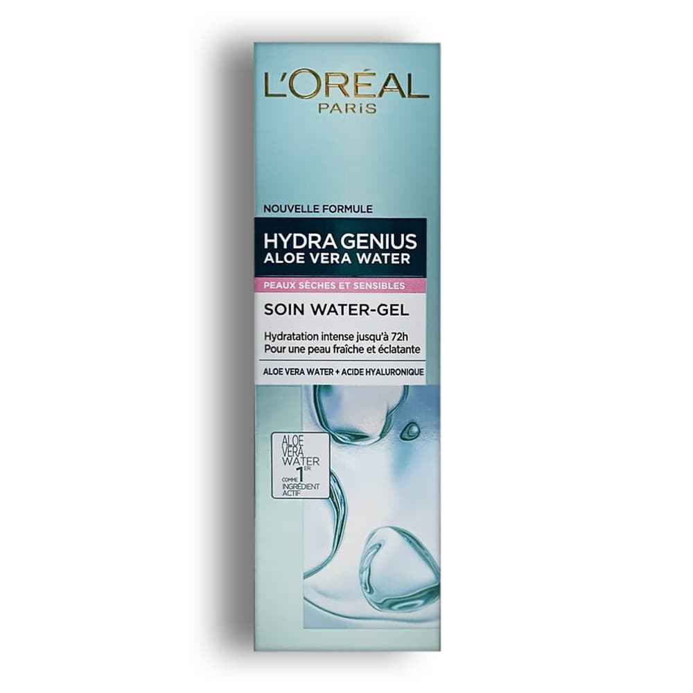 ژل آبرسان LOreal سری Hydra Genius Aloe Vera مدل Dry and Sensitive Skin حجم 70 میل