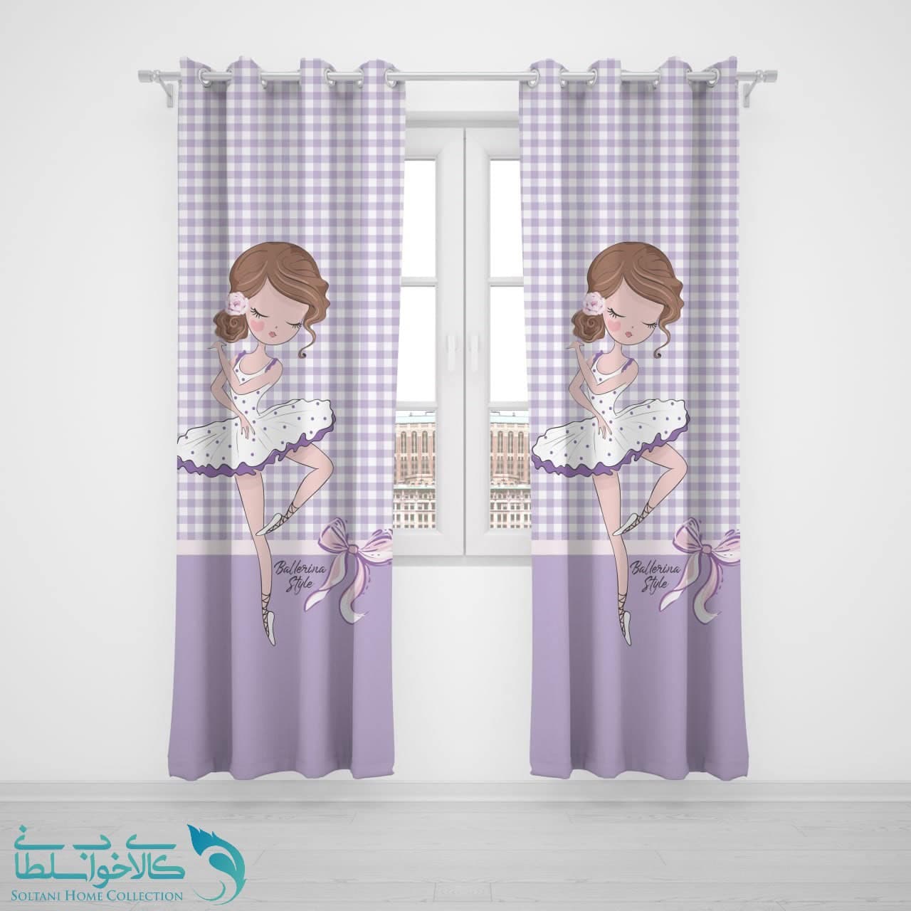 پرده پانچی اتاق کودک طرح بالرین کد A3782