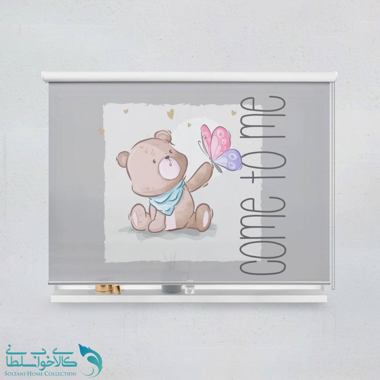 پرده شید اتاق کودک طرح عروسک خرسی کد A3777