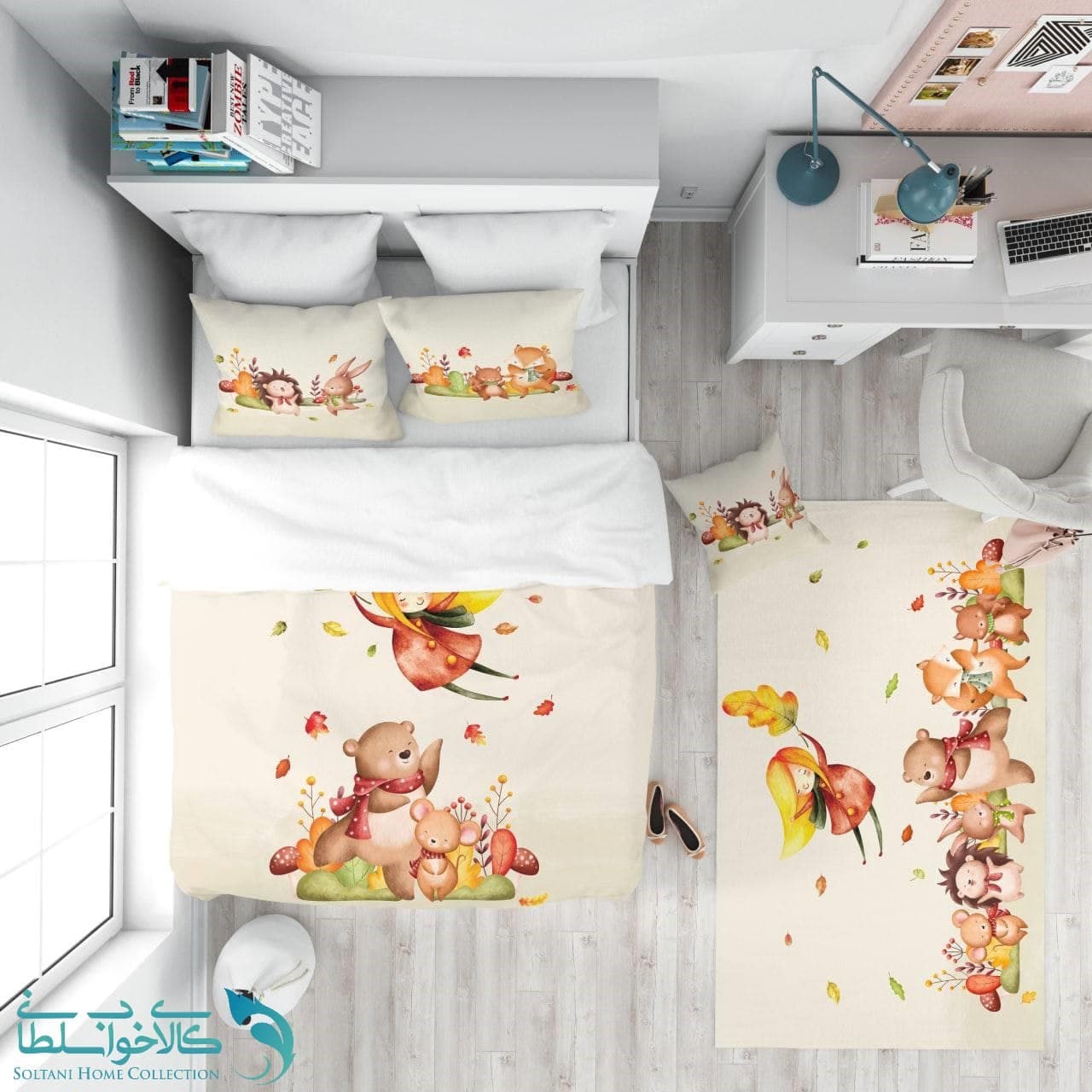 روتختی طرح حیوانات جنگل سایز یکنفره کد A2785