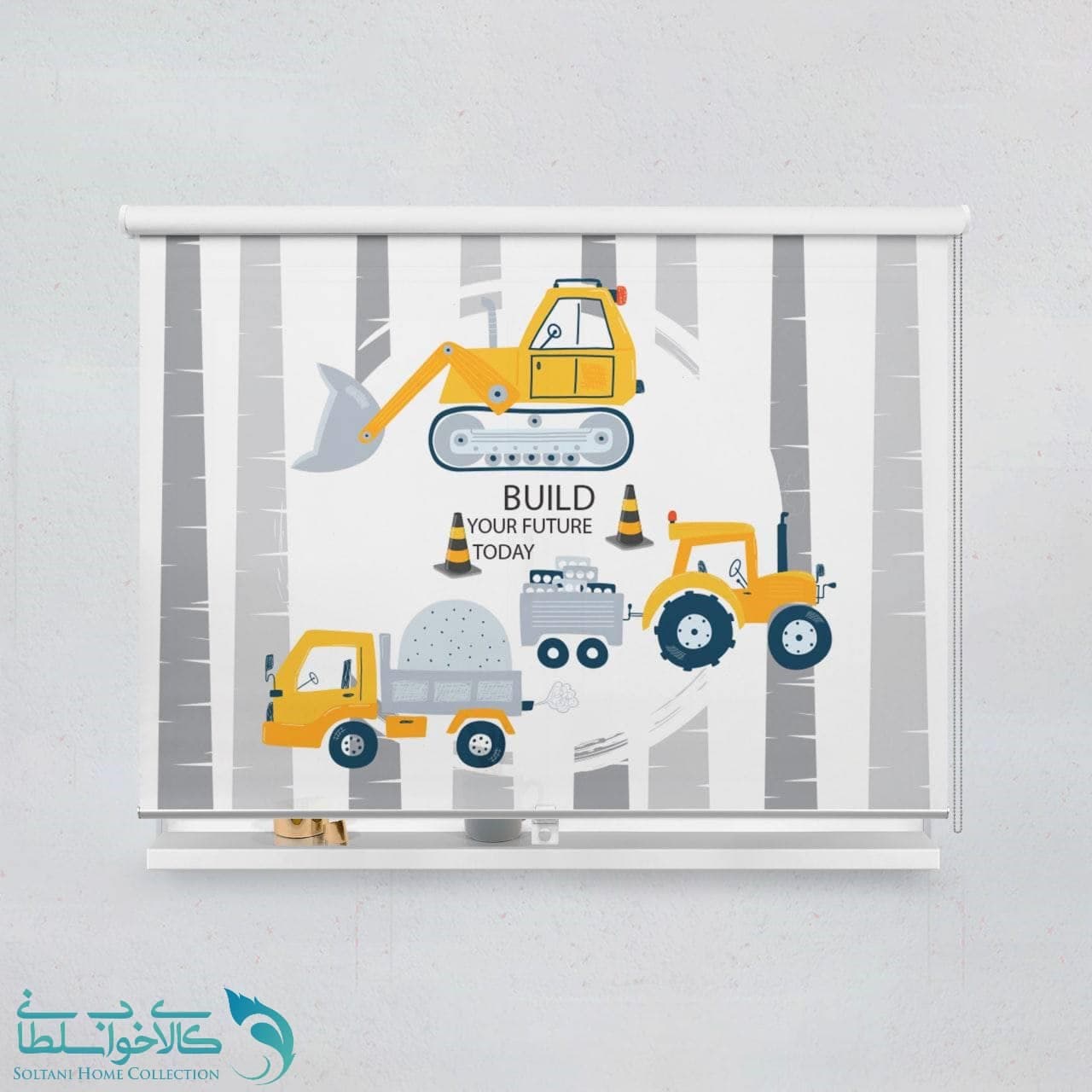 پرده شید اتاق کودک طرح جرثقیل کد A2759