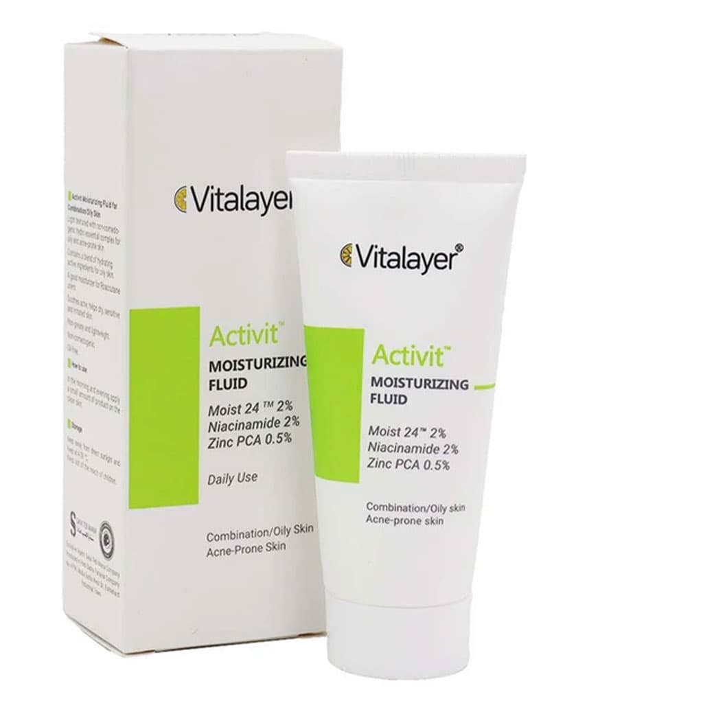 فلوئيد مرطوب كننده پوست چرب اكتی ويت 40 ميلی ليتر ويتالير Vitalayer — تصویر ۲