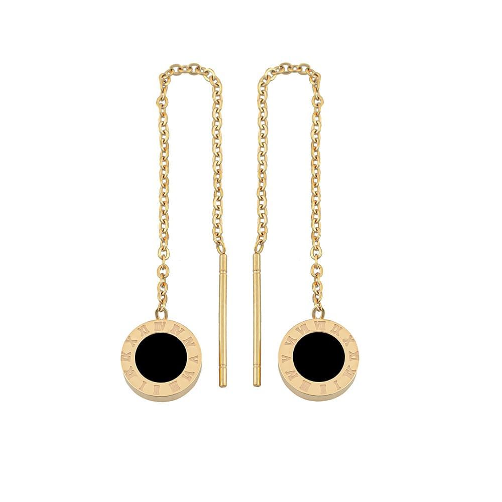 گوشواره بخیه ای استیل زنانه طرح بولگاری BVLGARI