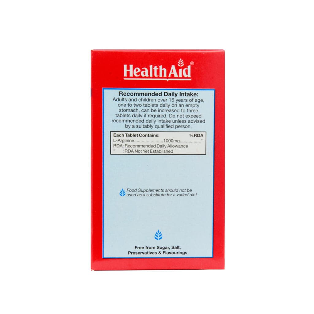 قرص ال-آرژنین 1000 میلی گرم 30 عدد هلث اید Health Aid — تصویر ۳