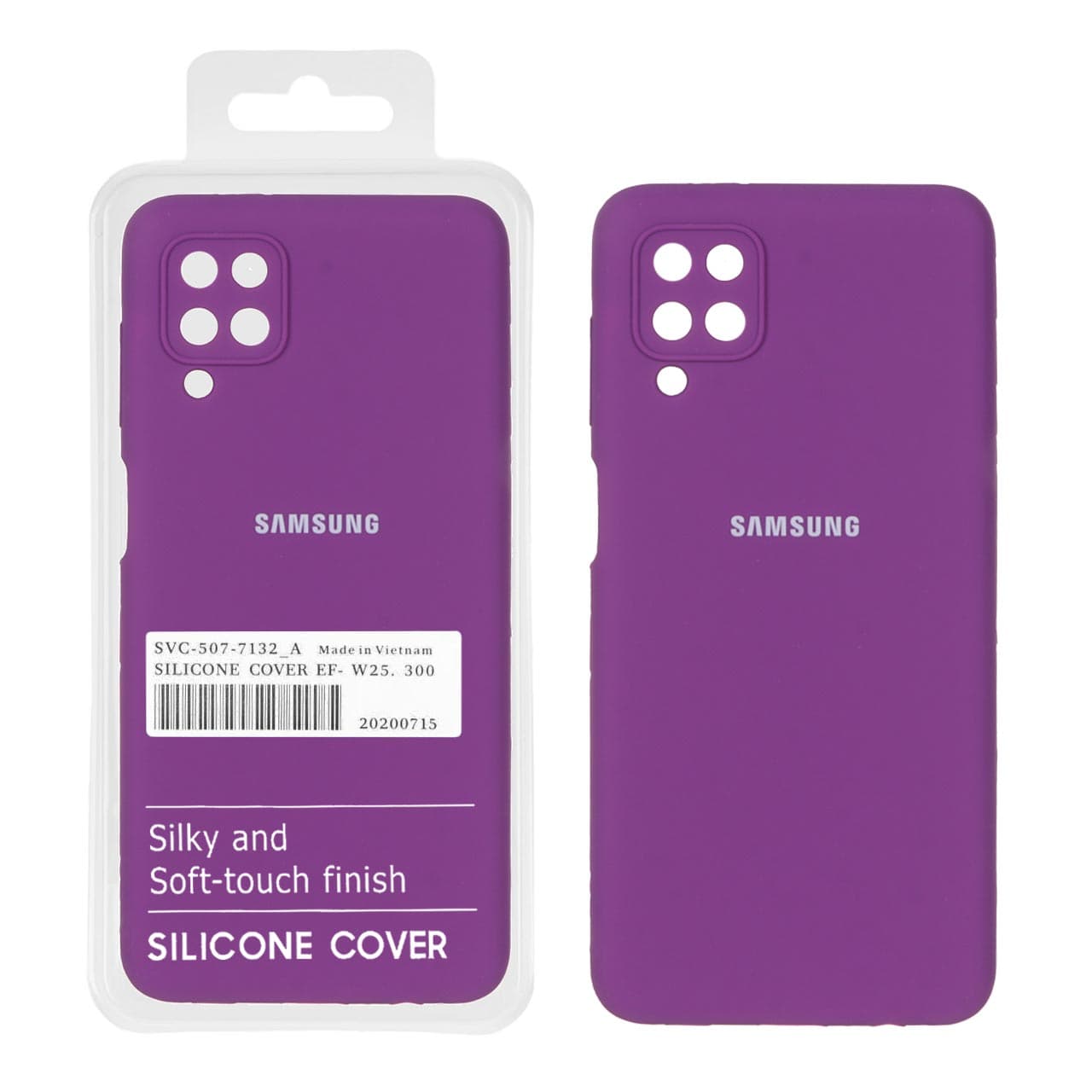 قاب سیلیکونی پاک کنی اورجینال درجه یک Samsung A12 / M12 / F12 – ارغوانی (پک دار)