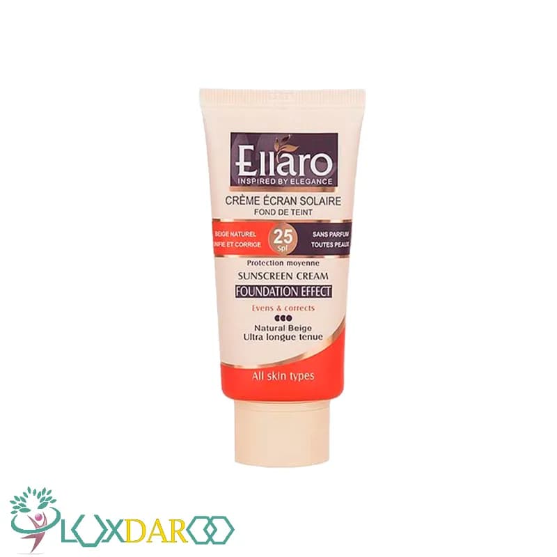 کرم ضد آفتاب با پوشش کرم پودری انواع پوست بژ طبیعی الارو SPF25