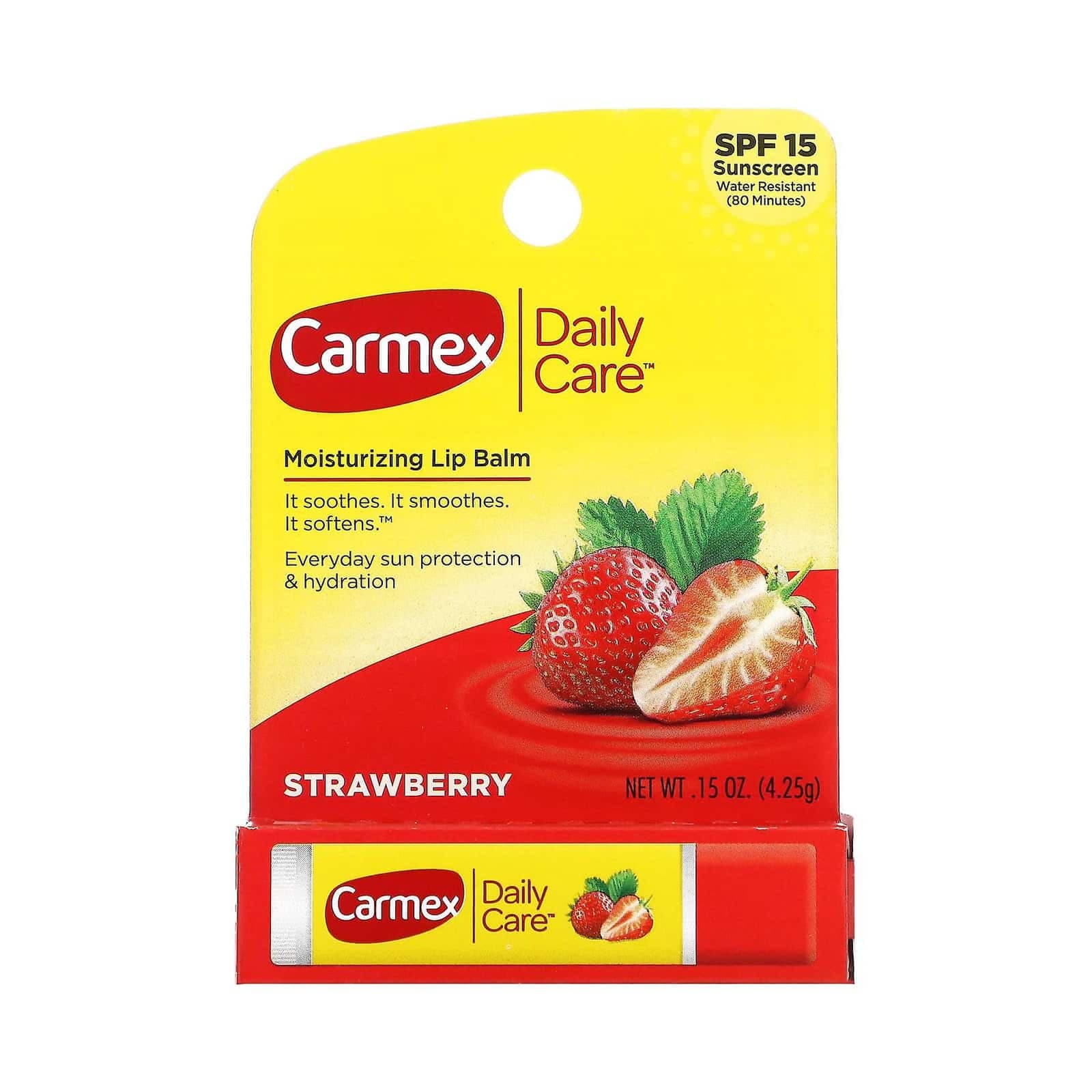 بالم لب توت فرنگی کارمکس SPF15 استیکی — تصویر ۴