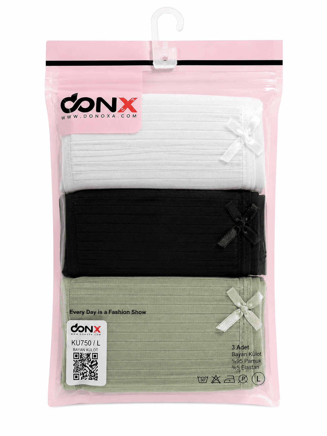 شورت کبریتی 3 عددی زنانه ترک نخپنبه دونکس donx 002 — تصویر ۲