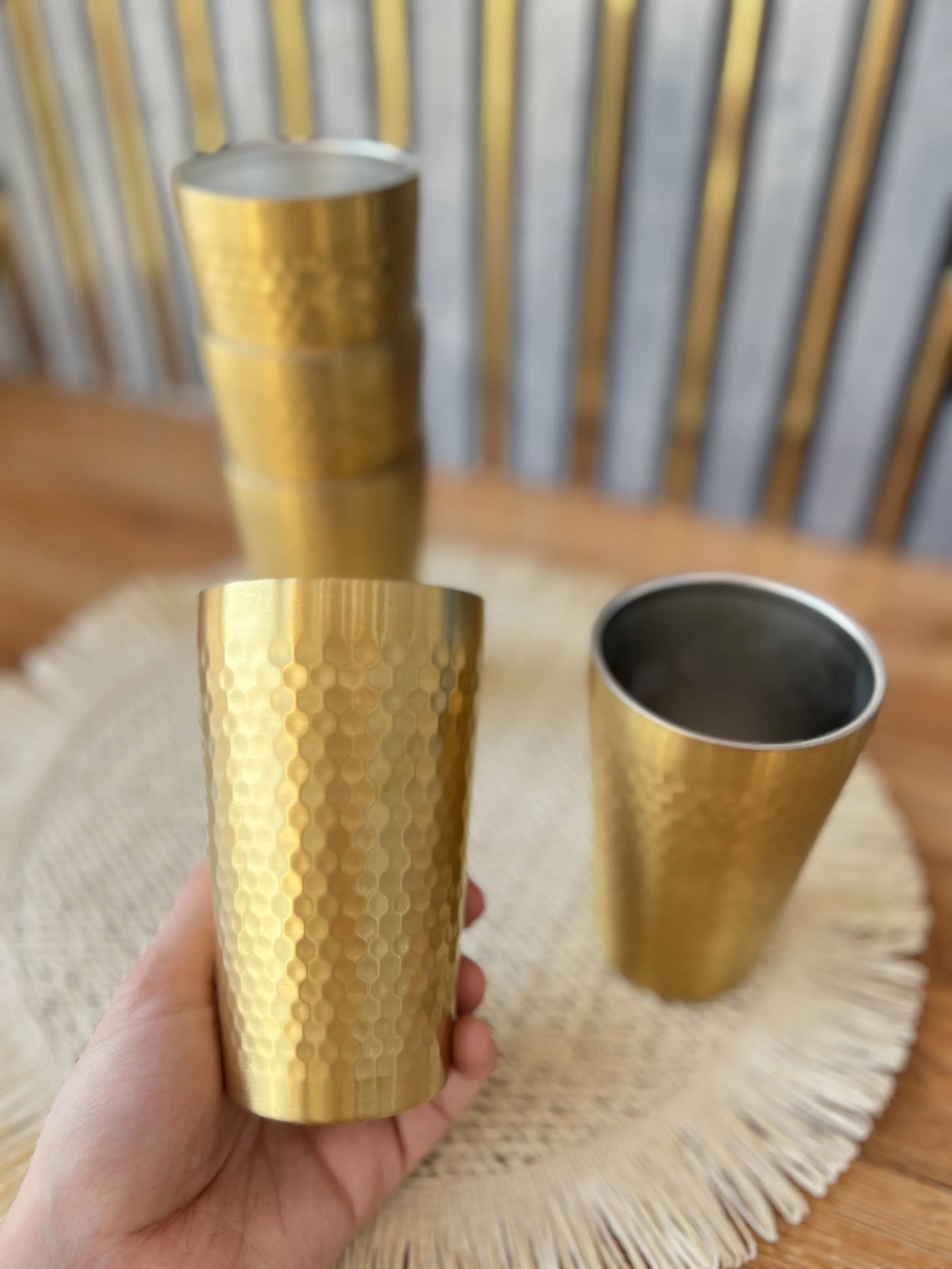 لیوان استیل طلایی 102-0611 وارداتی (x) — تصویر ۴