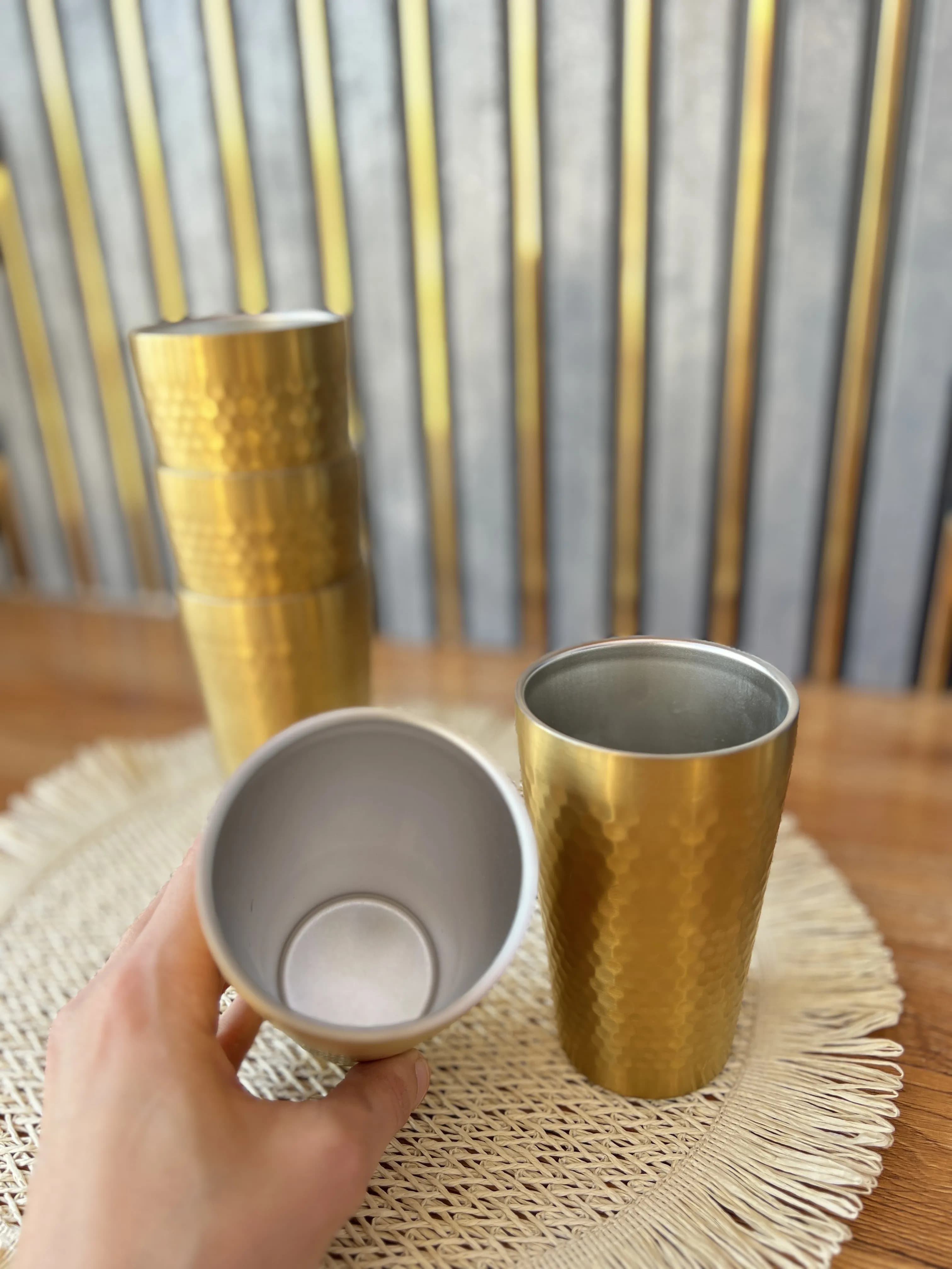 لیوان استیل طلایی 102-0611 وارداتی (x) — تصویر ۳