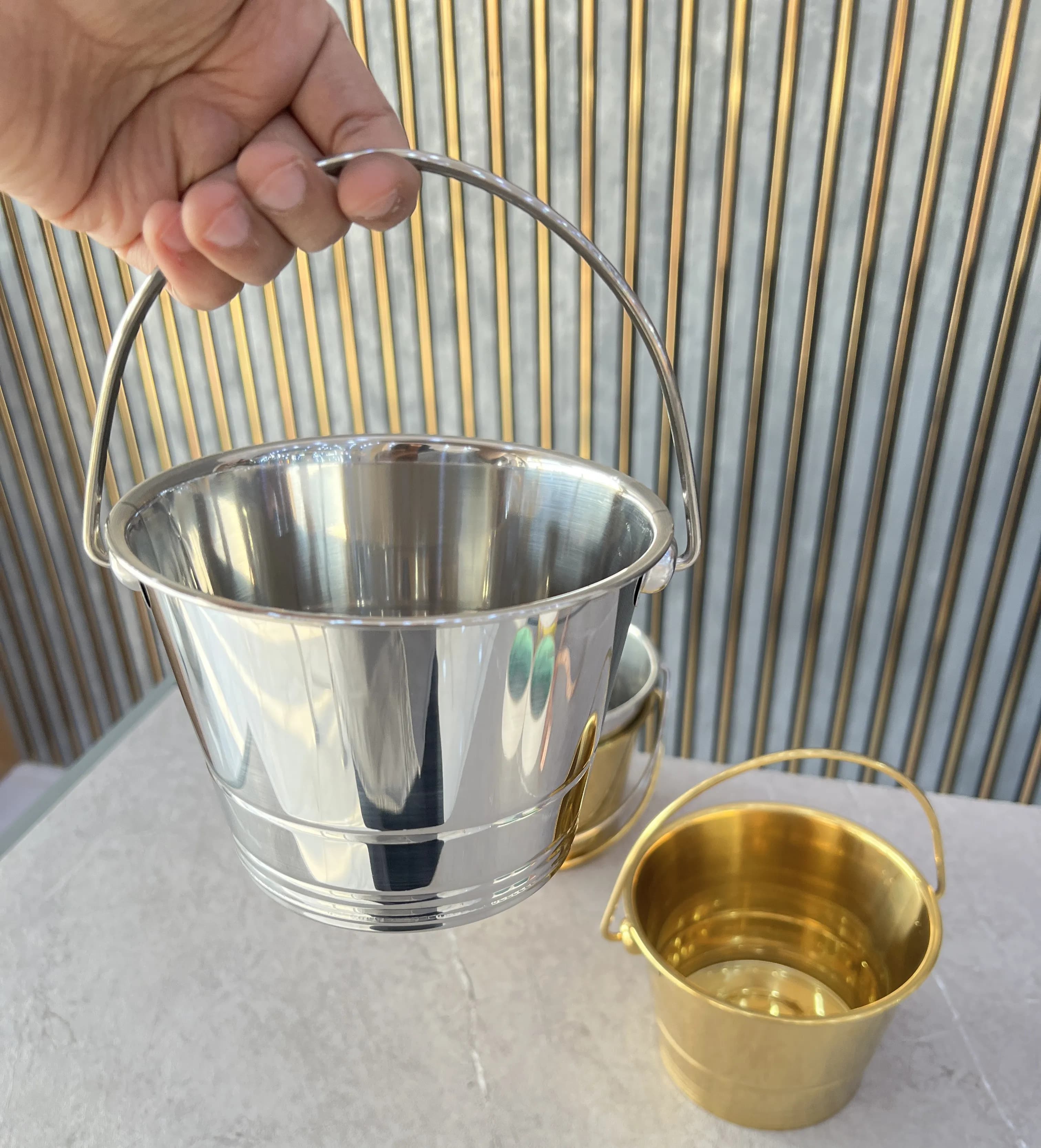 سطل استیل دسته دار کد 65-0611 وارداتی (x) — تصویر ۲