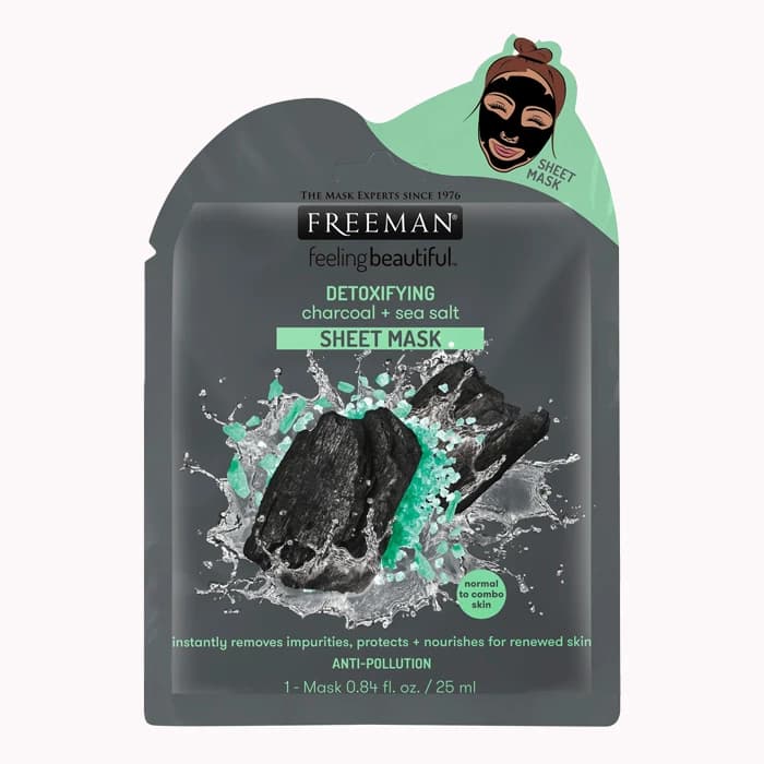 ماسک صورت ورقهای زغال و نمک دریایی فریمن