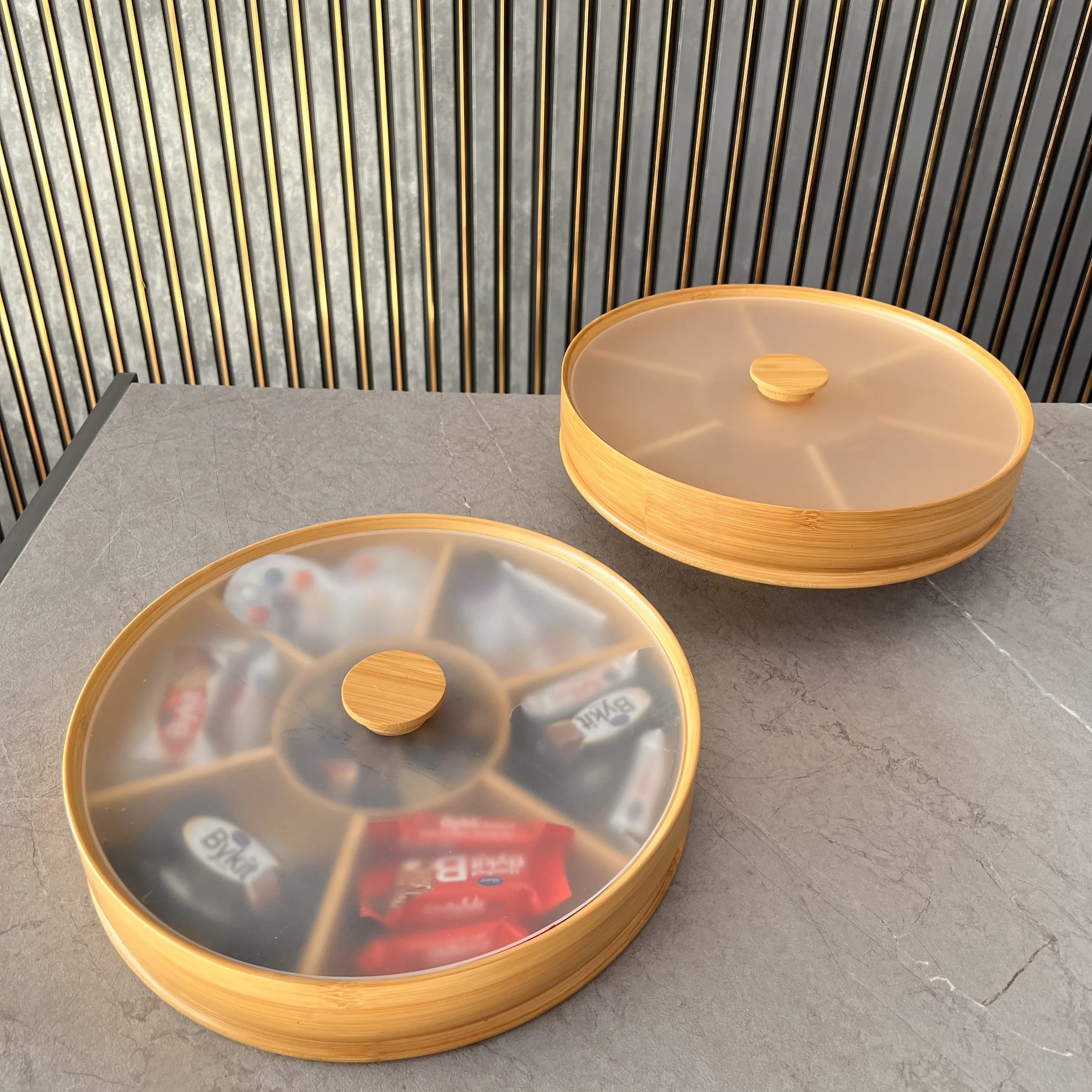 باکس پذیرایی بامبو گرد کد 26 وارداتی (x) — تصویر ۲