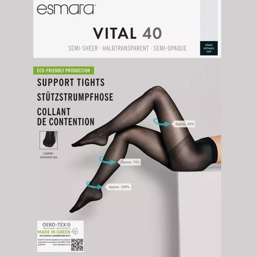 جوراب شلواری اسمارا نیمه شیشه ای ضخامت 40 مشکی 499815 ESMARA