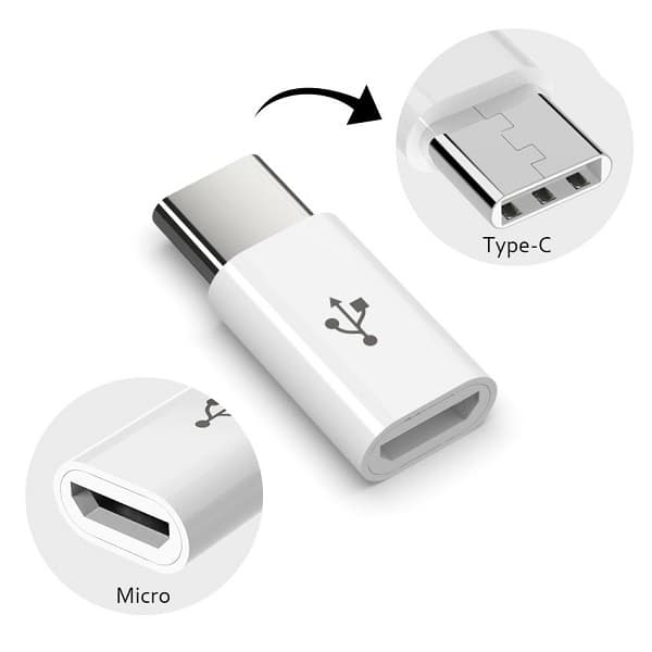 تبدیل میکرو یو اس بی به تایپ سی مناسب گوشی موبایل سامسونگ،ال جی،شیائومی و هواوی USB Type-C to Micro USB adapter For Samsung/Huawei/Xiaomi/Lg