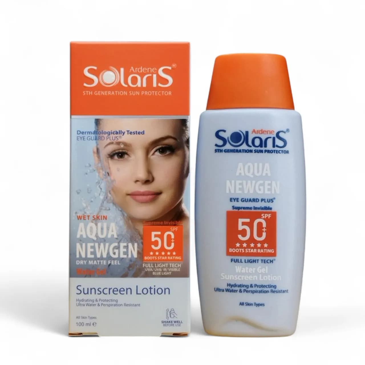 ضد افتاب بی رنگ فاقد چربی سولاریس SPF50 لوسیون ابی