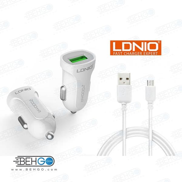 شارژر فندکی الدینیو با کابل آیفون LDNIO Best car lightening charger model DL-C17 — تصویر ۲
