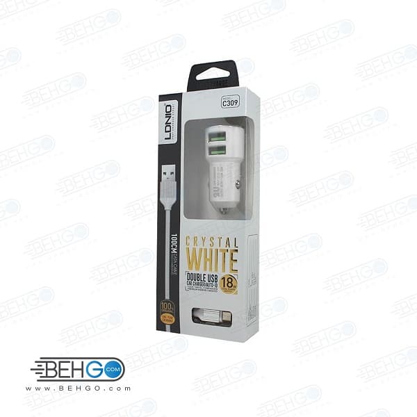 شارژر فندکی الدینیو با کابل میکرو یو اس بی LDNIO Best car micro usb charger model C309 — تصویر ۳