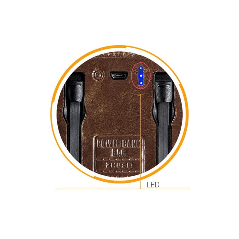 پاور بانک کیفی شارژر همراه ژوس مدل PB-018 ظرفیت 4000 میلی‌ آمپر ساعت Zhuse ZS-PB-018 4000mAh Power Bank And Leather Bag — تصویر ۳