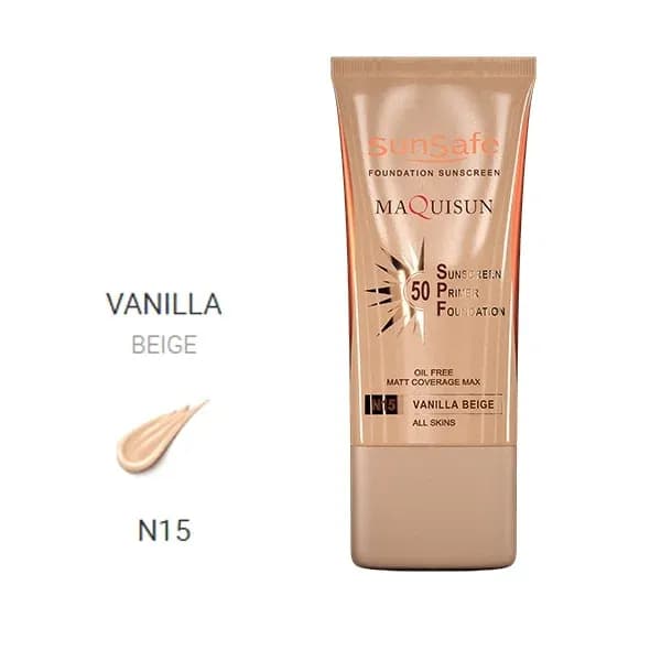 ضد افتاب کرم پودری مکیسان SPF50 سان سیف وانیلی n15 — تصویر ۲