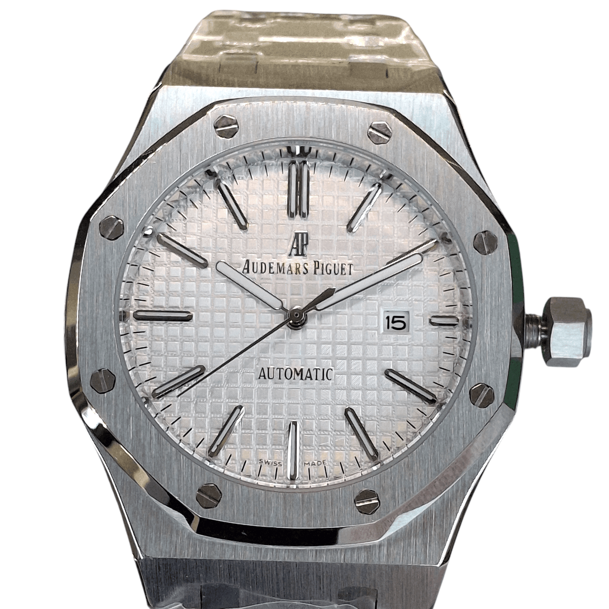 ساعت ای پی (AP)مردانه سیلور صفحه سفید Audemars Piguet — تصویر ۴
