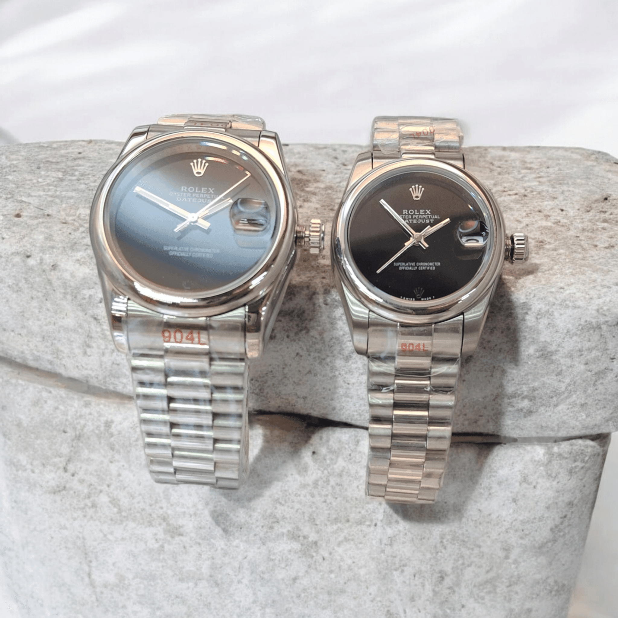 ساعت ست مردانه و زنانه رولکس پرپچوال سیلور صفحه مشکی 01463 Rolex Oyster Perpetual — تصویر ۳
