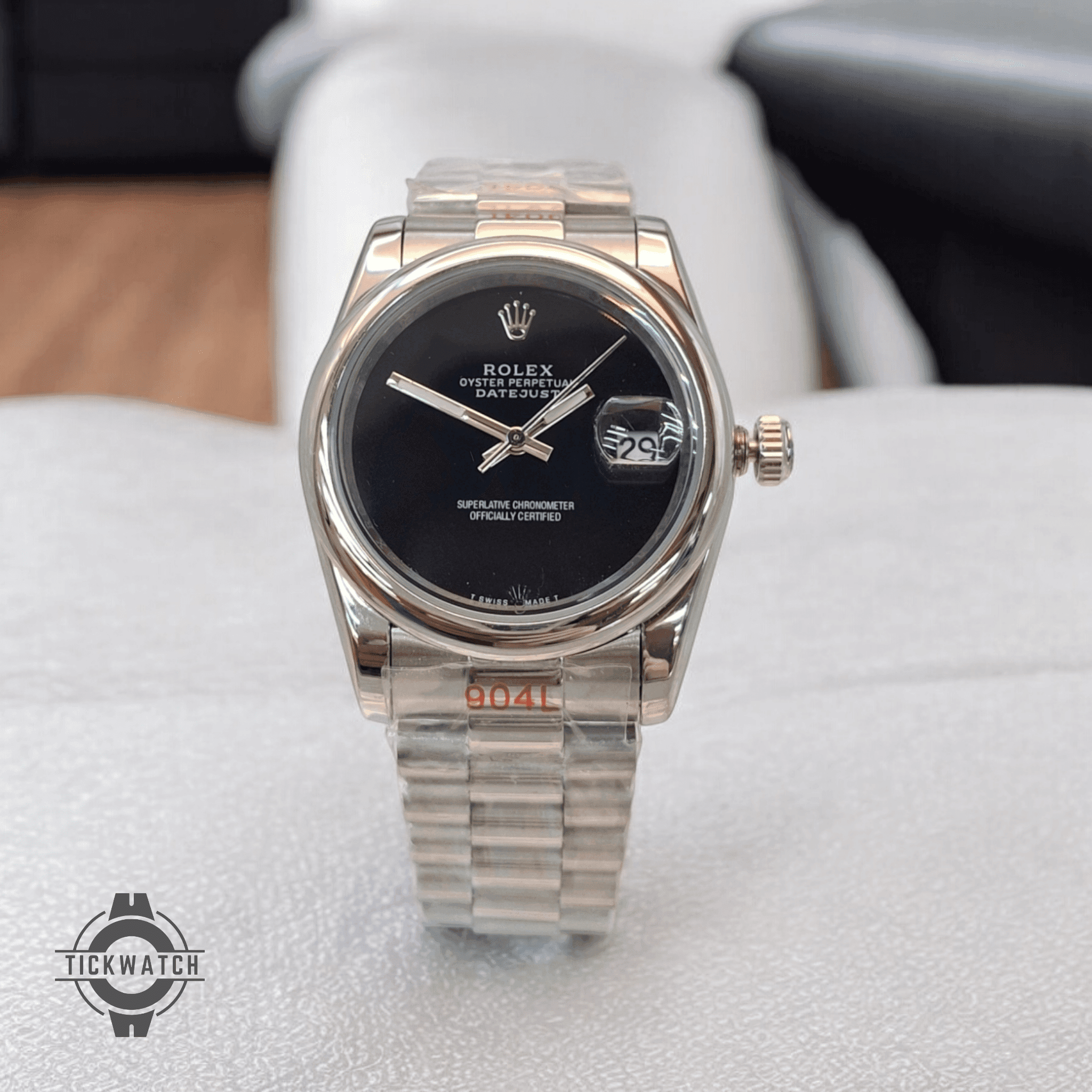 ساعت ست مردانه و زنانه رولکس پرپچوال سیلور صفحه مشکی 01463 Rolex Oyster Perpetual — تصویر ۷