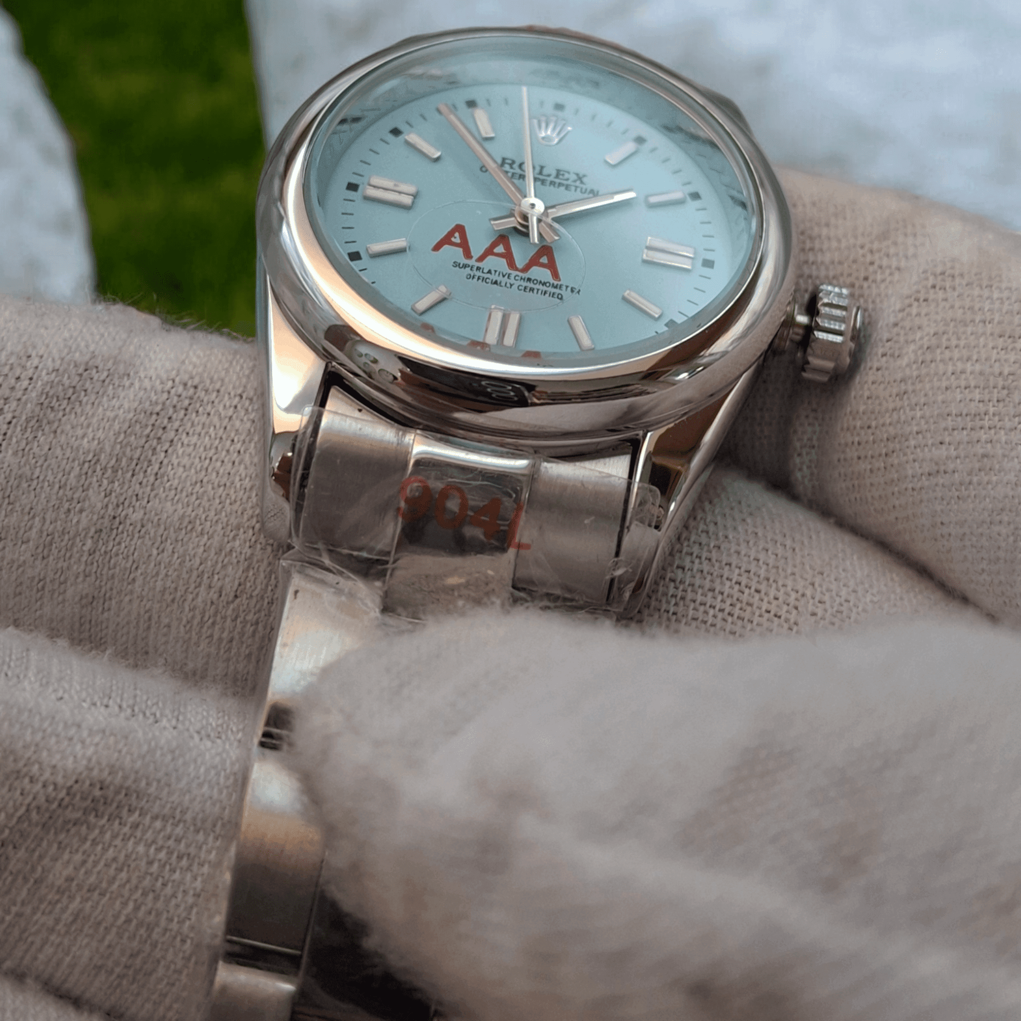 ساعت مچی رولکس مردانه اویستر پرپچوال آبی ROLEX Oyster perpetual blue — تصویر ۳