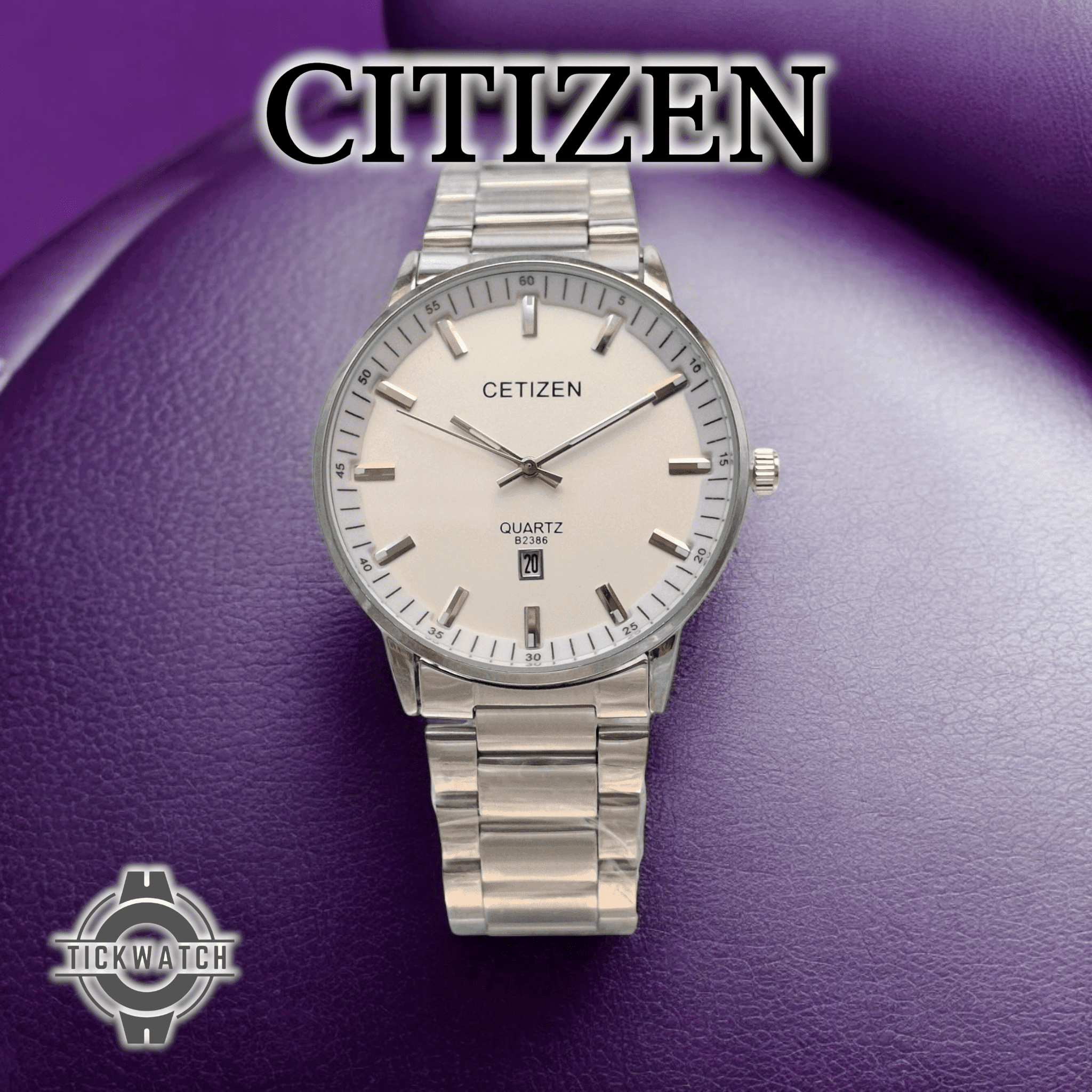 ساعت ست سیتیزن ژاپنی صفحه سفید CITIZEN B2386 — تصویر ۴