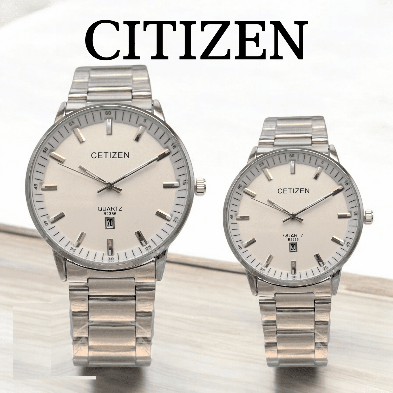 ساعت ست سیتیزن ژاپنی صفحه سفید CITIZEN B2386