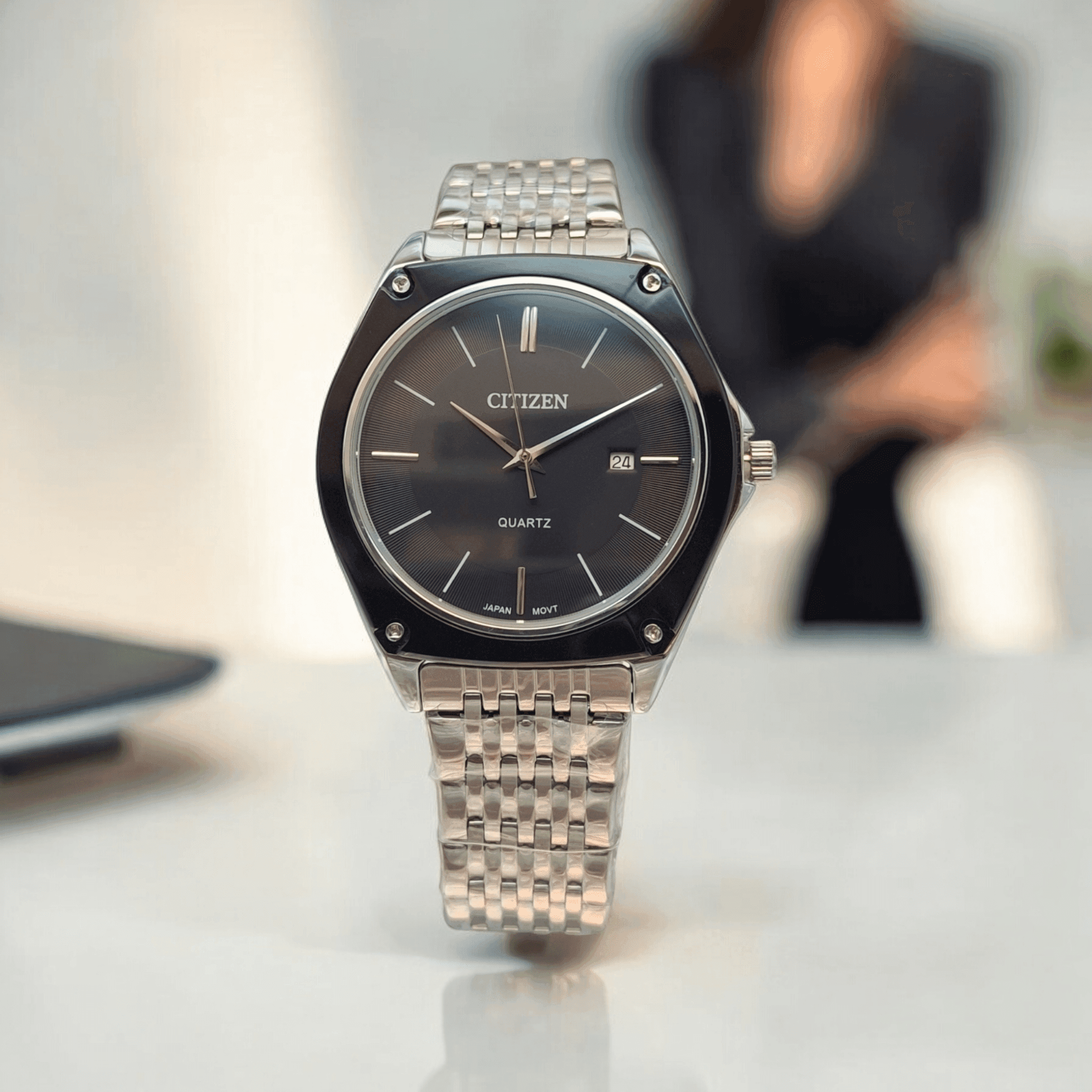 ساعت ست سیتیزن اصلی ژاپنی صفحه سورمه ایCITIZEN 1170L — تصویر ۳