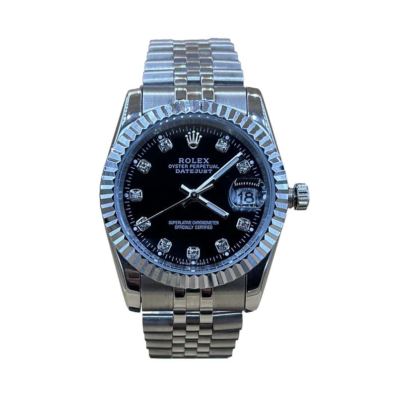 ساعت رولکس مردانه مدل دی جاست نقره ای صفحه مشکی ROLEX Date-Just — تصویر ۲