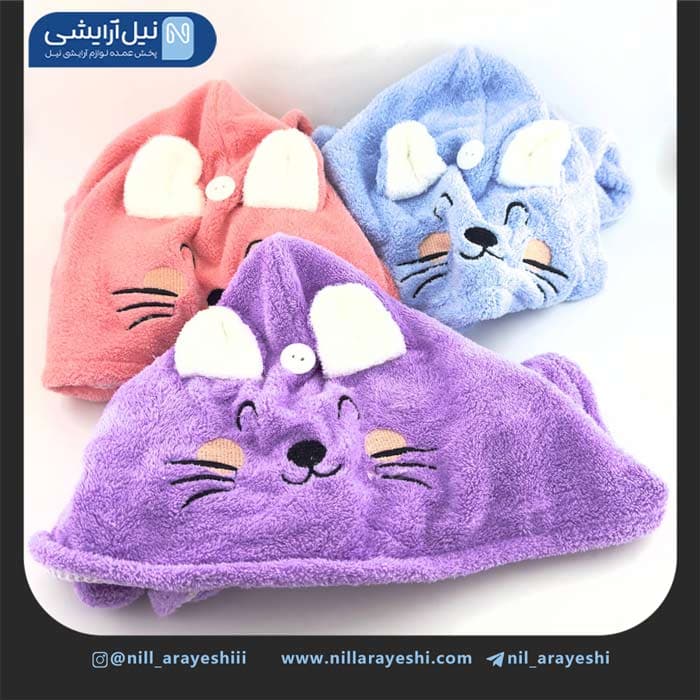 کلاه حمام حوله ای گوش دار