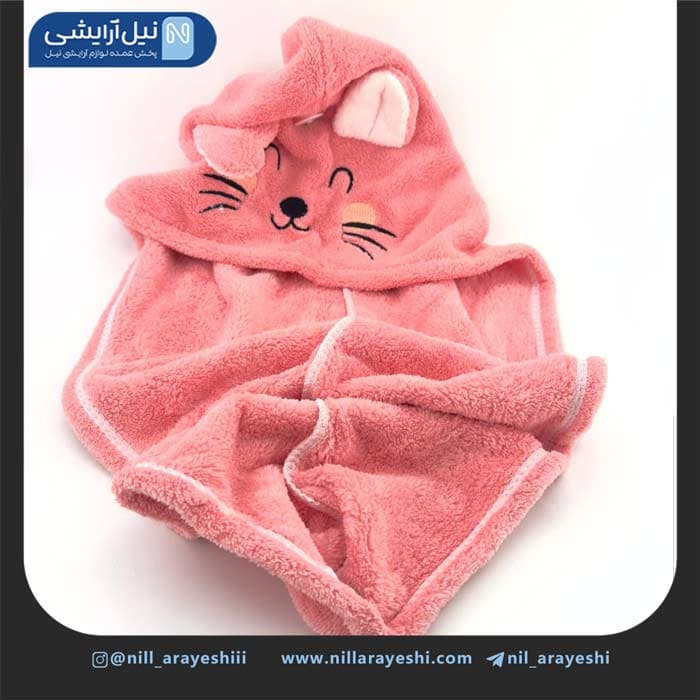 کلاه حمام حوله ای گوش دار — تصویر ۳