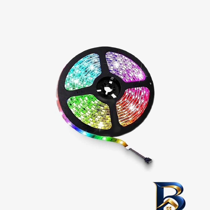 ریسه ال ای دی مدل نواری ۱۶ رنگ چسبدار کد RGB ۱۲v طول ۵ متر