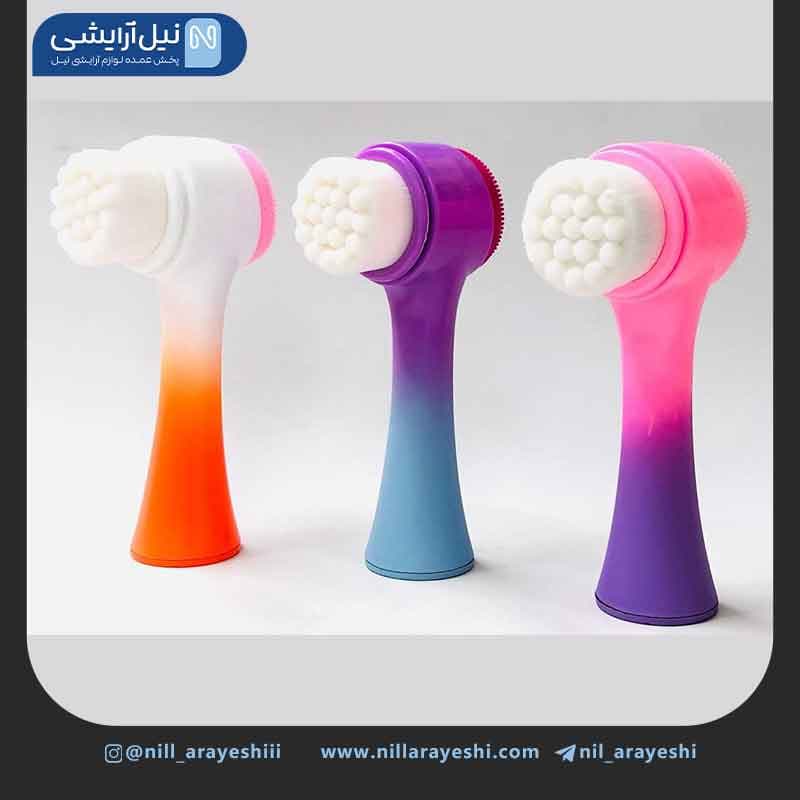 فیس براش چکشی دسته هفت رنگ طلق دار