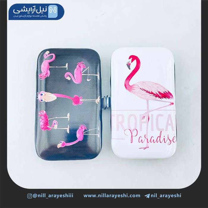 ست مانیکور و پدیکور شش تیکه طرح فلامینگو کد 9