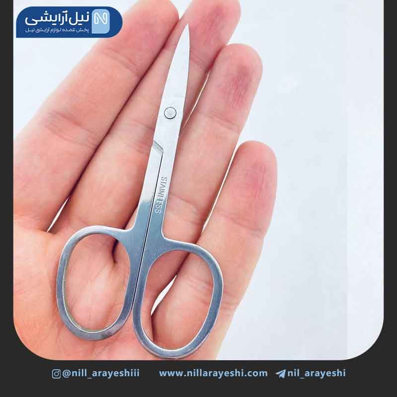 قیچی ابرو سر تیز مارک دار ( نقره ای ) — تصویر ۵