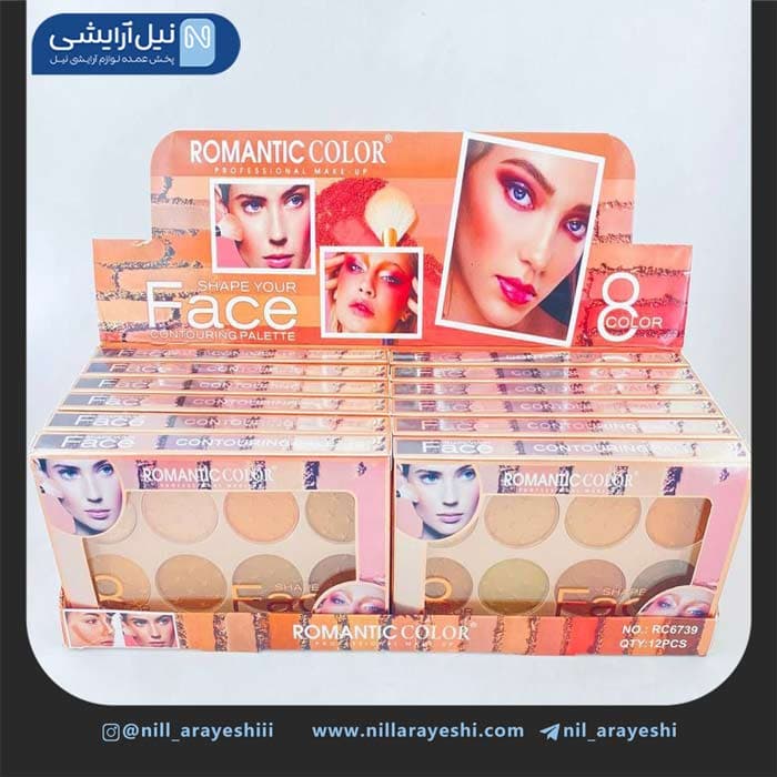 پالت هشت رنگ چند کاره رومانتیک کالر کد RC6739B