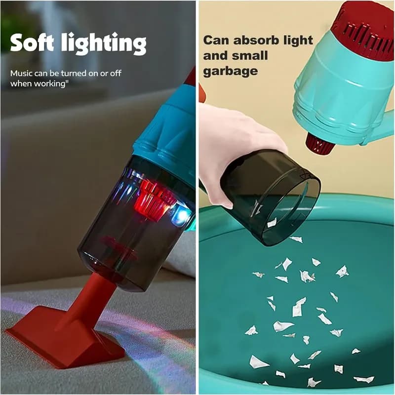 جاروبرقی اسباب بازی مدل Vacuum Cleaner موزیکال چراغدار کد HJ609 — تصویر ۳