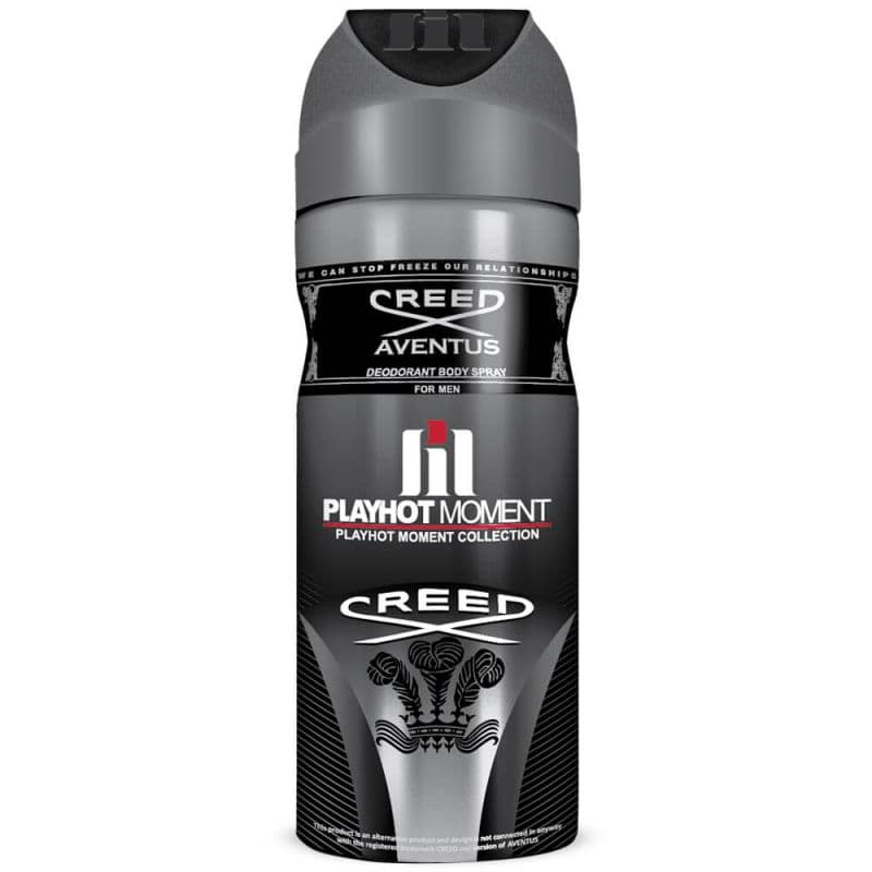 اسپری خوشبو کننده بدن مردانه پلی هات مومنت مدل Creed Aventus حجم 200 میلی لیتر