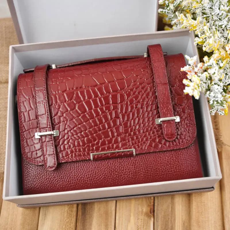 کیف دوشی دستی زنانه چرم 18-80