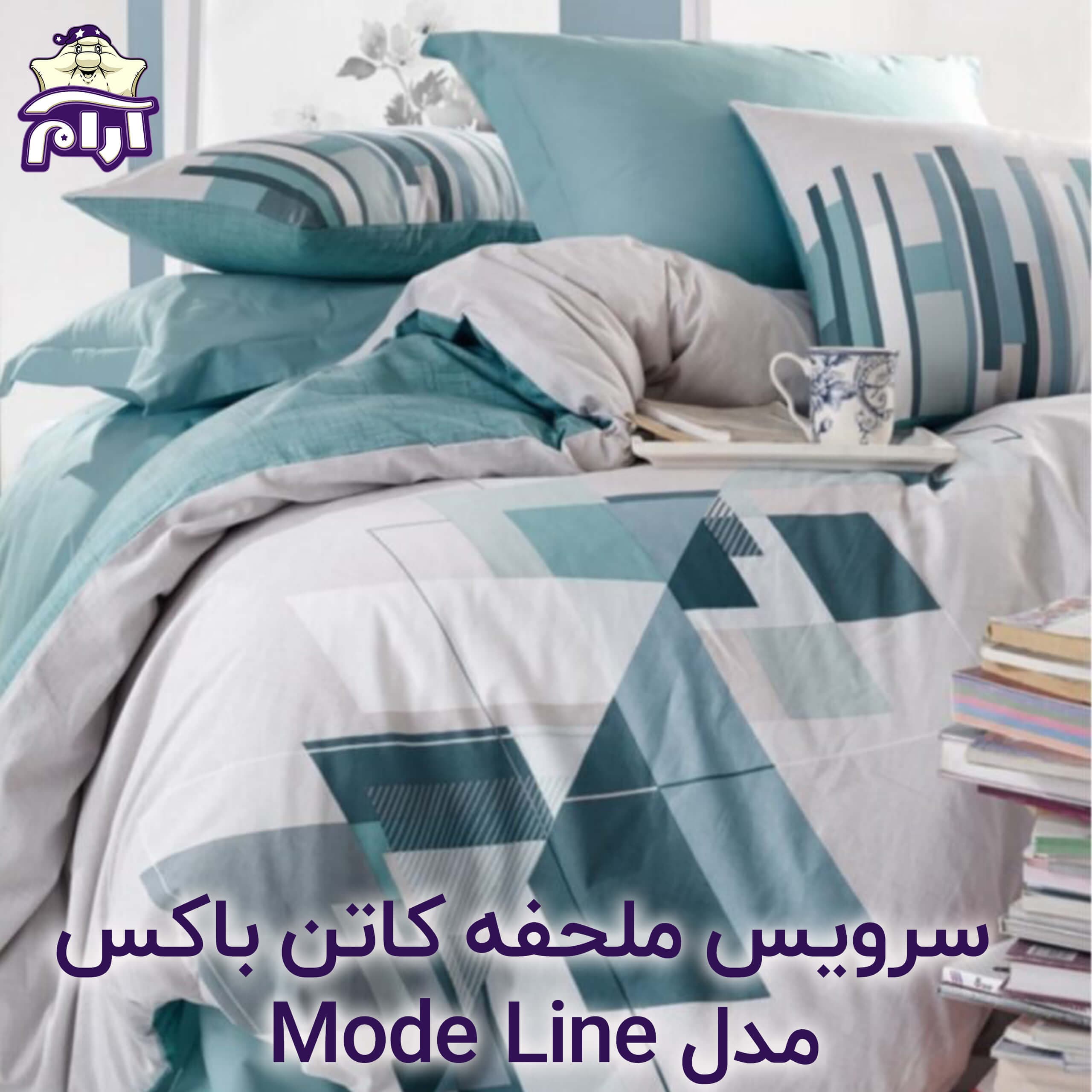 سرویس ملحفه کاتن باکس مدل Mode Line NESTO دو نفره 4 تکه — تصویر ۲